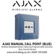 Ajax Wireless Resettable Button Featuring Programmable Scenarios, Blue-Colored Version - Ajax Manual Call Point (Blue)
