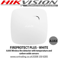Ajax FIREPROTECT PLUS - WHITE Wireless fire detector with temperature and carbon oxide sensors 