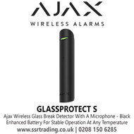 Ajax Wireless Glass Break Detector With A Microphone. Superior Edition, Up To 7 Years of Battery Life - GlassProtect S Black