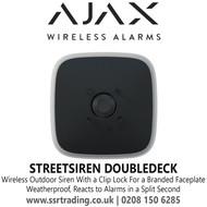 Ajax Wireless Outdoor Siren With a Clip Lock For a Branded Faceplate, Weatherproof, Protected From Vandals - StreetSiren DoubleDeck Black