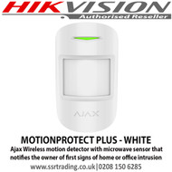 Ajax MOTIONPROTECT PLUS - WHITE Wireless motion detector with microwave sensor that notifies the owner of first signs of home or office intrusion 