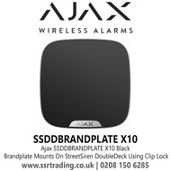 Ajax SSDDBRANDPLATE X10 Black, Brandplate Mounts On StreetSiren DoubleDeck Using A Clip Lock