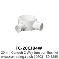 2 way Angle Box - For 20mm Conduit White - TC-20CJB4W 