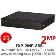 Express 8 Channel 2MP HD CVI XVR DVR - EXP-2MP-8BB