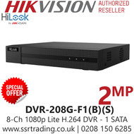 HiLook 8 Channel 1080p Lite 1 SATA DVR - DVR-208G-F1(B)(S) 