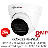PRO 8MP 30m IR 4-in-1 CVI Eyeball Camera - PXC-622F8-WLA (2.8mm)