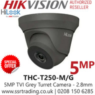 HiLook 5MP 4-in-1 Grey Turret Camera - THC-T250-M/G (2.8mm)