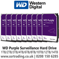 8TB WD Hard Drive for DVR - Best hard drive for security cameras - WD Purple 1TB/2TB/4TB/6TB/8TB hard drive - WD Purple hard drive for 24/7 recording - Best storage for IP cameras - 4TB WD Purple Surveillance Hard Drive 