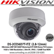 Hikvision -DS-2CE56D7T-ITZ 2MP 2.8-12mm Motorised Varifocal Lens  EXIR Dome TVI Camera