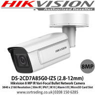 Hikvision DS-2CD7A85G0-IZS(2.8-12mm) 8MP 2.8 to 12mm Vari-Focal motor-driven lens 50m IR 120 dB WDR IP67 IK10 Bullet Network Camera