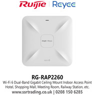 Wi-Fi 6 AX3000 High Performance Dual-Band Gigabit Ceiling Mount Indoor Access Point Hotel - Restaurant - Shopping Mall - Meeting Room - Railway Station - RG-RAP2260
