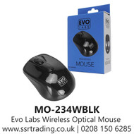 Evo Labs Wireless Optical Mouse Gloss Black - MO-234WBLK