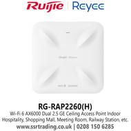 Wi-Fi 6 AX6000 Dual 2.5 GE Port High-density Multi-G Ceiling Access Point Indoor Hospitality, Restaurant, Shopping mall, Meeting Room, Railway Station - (RG-RAP2260(H))