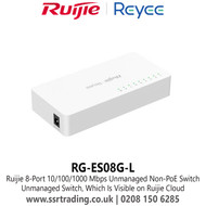 Ruijie/Reyee 8-Port 10/100/1000 Mbps Unmanaged Non-PoE Switch (RG-ES08G-L)