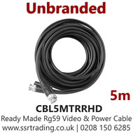 Pre Made 5M HD BNC RG59 Video & Power Cable - CBL5MTRRHD