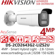 Hikvision DS-2CD2643G2-LIZS2U (2.8-12mm) 4MP Acusense Smart Hybrid Light PoE Camera - Water and Dust Resistance (IP67) and Vandal Resistance (IK10) - DS-2CD2643G2-LIZS2U (2.8-12mm)