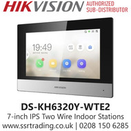 Hikvision 7-inch IPS Touch Screen 2-Wire IP Indoor Station with 1024 × 600 Resolution - DS-KH6320Y-WTE2