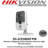 Hikvision DS-2CE38D8T-PIR 2MP 2.8mm fixed lens Ultra-Low Light PIR Cube Camera 