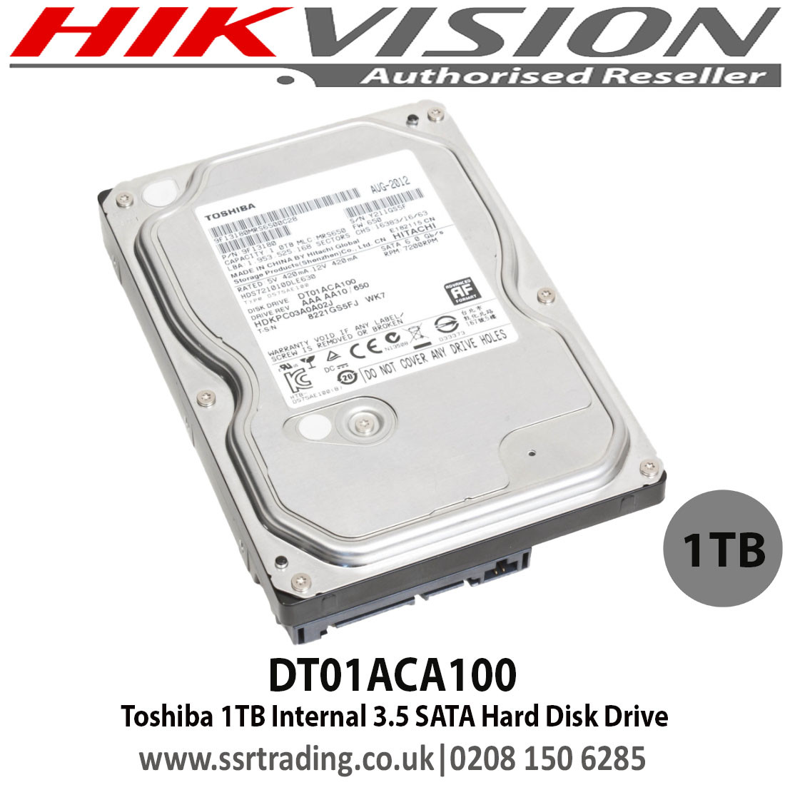 1TB Internal 3.5 Toshiba Hard Disk Drive SATA DT01ACA100