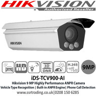 Hikvision iDS-TCV900-AI Highly Performance ANPR Hikvision Camera, Vehicle type recognition Vehicle color recognition Vehicle manufacturer Radar speed detection Driving on Lane Line Detection