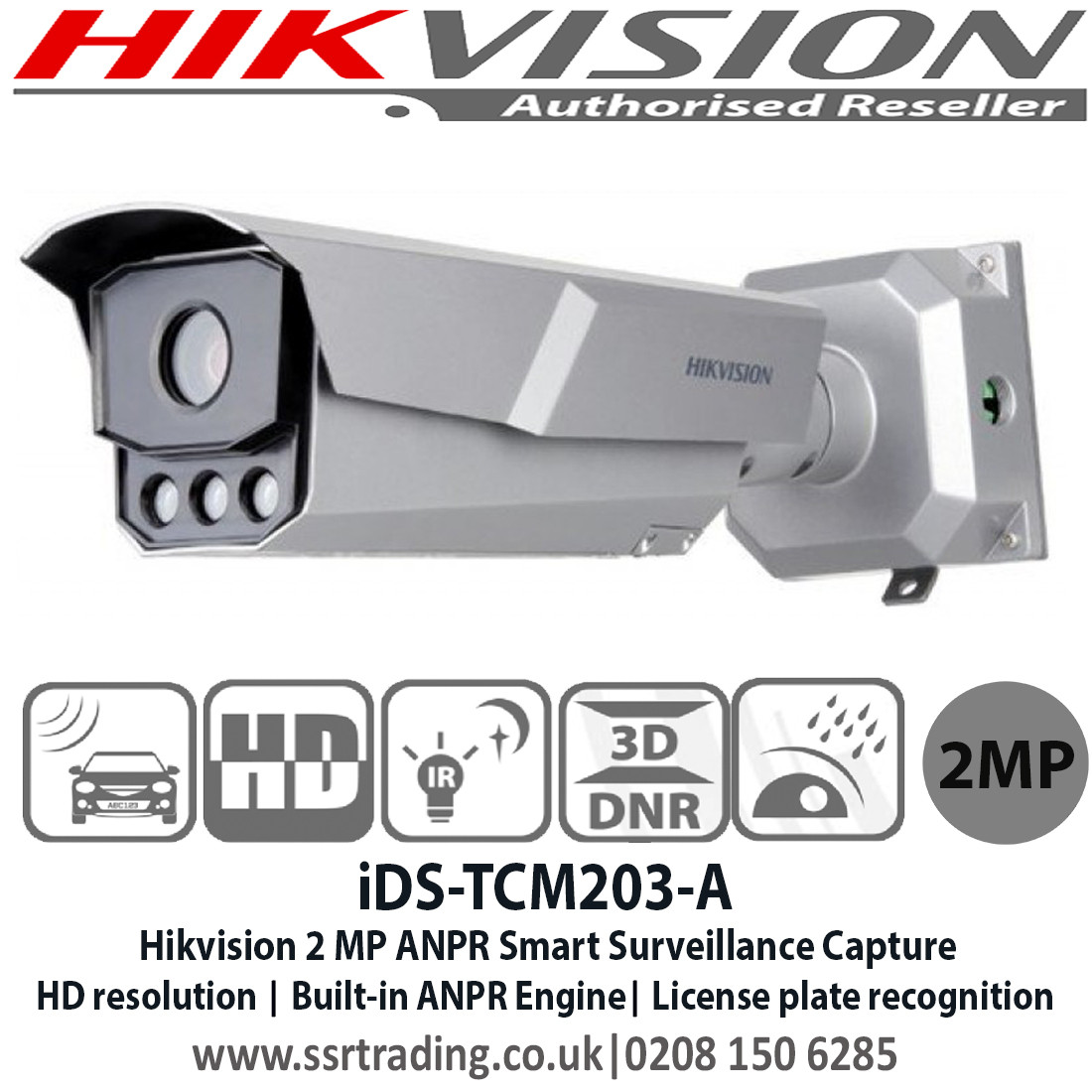 Hikvision iDSTCM203A Highly Performance ANPR Bullet Camera, Vehicle