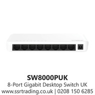 STRONG 8Port Desktop/Wallmount Gigabit Ethernet Switch/Hub - Plug and Play - Plastic Case - SW8000PUK 