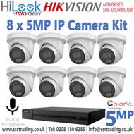 8Ch NVR Security System Kit - 8Ch HiLook NVR Security System Kit - PoE Security Camera System - 8 x IP Camera System Kit - HiLook NVR Kit with IP Camera - 8Ch Hybrid NVR System Kit - IP Camera Kit - HiLook 8Ch NVR Kit 8 x IP Turret Cameras