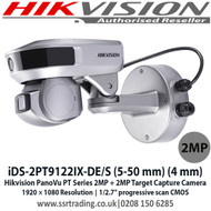 Hikvision iDS-2PT9122IX-DE/S (5-50 mm) (4 mm) PanoVu PT Series 2MP + 2MP Target Capture Camera, 1/2.7" progressive scan CMOS, Up to 1920 × 1080 resolution, 10× optical zoom, 16× digital zoom