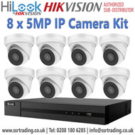 Latest Hybrid NVR Kit with 5MP IP Cameras - HiLook 8 Channel NVR Kit - Hybrid 8Ch NVR Kit - Hikvision NVR System - Latest 8Ch Hilook NVR System Kit - 8Ch Plug & Play Setup NVR Kit - 8Ch Hilook NVR Kit with IP Cameras - HiLook 8Ch PoE Camera Kit 