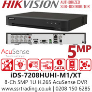 Hikvision 8Ch 5MP 1U H.265 AcuSense DVR - iDS-7208HUHI-M1/XT