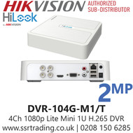 HiLook 4-ch 1080p Lite Mini 1U H.265 DVR - DVR-104G-M1/T