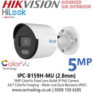 HiLook IPC-B159H-MU 5MP 24/7 Colour Bullet IP PoE Camera with Built in Mic