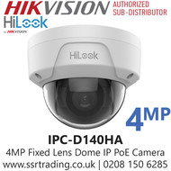 HiLook 4MP Dome Network PoE Camera – IP67, IK10, PoE, Human & Vehicle Detection - IPC-D140HA (2.8mm)