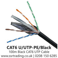 CAT6 U/UTP-PE/Black 100m CAT6 UTP Cable in Black Color