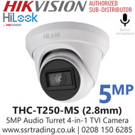 HiLook THC-T250-MS 5MP Turret TVI Camera – Built-in Mic, Smart IR