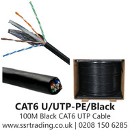 100M - Black CAT6 UTP Cable - CAT6 U/UTP-PE/Black/100M