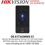 Hikvision DS-K1T342MWX-E1 Face Recognition Terminal – 4.3" Touchscreen, PoE, Mask Detection, IP65