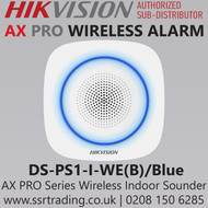 Hikvision Wireless Indoor Sounder – AX PRO Series | 110dB Alarm with Blue LED - DS-PS1-I-WE(B)/Blue