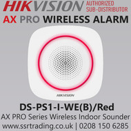 Hikvision Wireless Indoor Sounder – AX PRO Series | 110dB Alarm with Red LED - DS-PS1-I-WE(B)/Red 