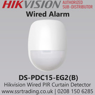 Hikvision DS-PDC15-EG2 (B) PIR Curtain Detector – 15m Range | Indoor Motion Sensor UK
