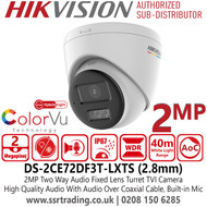 Hikvision DS-2CE72DF3T-LXTS 2MP ColorVu Turret Camera with 2.8mm Lens