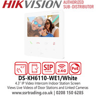 Hikvision DS-KH6110-WE1/White IP Video Intercom Indoor Station Screen