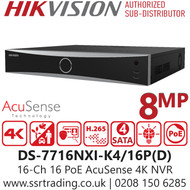 Hikvision 16 Channel 16 PoE 4K NVR with 4 Sata Interfaces - DS-7716NXI-K4/16P(D)