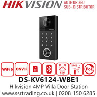 Hikvision IP Video Intercom Door Station – Built-in Microphone & Speaker, Weatherproof, PoE Powered, Remote Access, Secure Entry Solution for Apartments, Offices, and Multi-Tenant Buildings, ONVIF Support, Smart Access Control System - DS-KV6124-WBE1