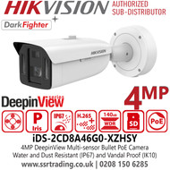 Hikvision iDS-2CD8A46G0-XZHSY 4MP Dual-Channel DeepinView Bullet IP PoE Camera with DarkFighter, ColorVu, WDR Technology and IP67/IK10 Rated