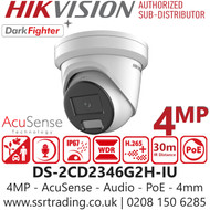 Hikvision 4MP AcuSense DarkFighter Audio PoE Turret Camera - DS-2CD2346G2H-IU (4mm)