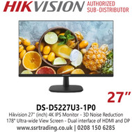 DS-D5227U3-1P0 Hikvision 27” (inch) 4K IPS Monitor - 3D Noise Reduction