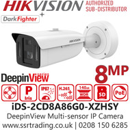 Hikvision 8MP/4K DeepinView Multi-sensor Bullet IP PoE Camera - iDS-2CD8A86G0-XZHSY