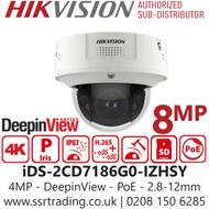 Hikvision 8MP DeepinView IP Dome Camera - iDS-2CD7186G0-IZHSY (2.8-12mm)