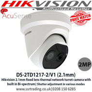 Hikvision DS-2TD1217-2/V1 2.1mm fixed lens thermal network turret camera with built in Bi-spectrum